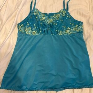 Blue Floral Lace Camisole